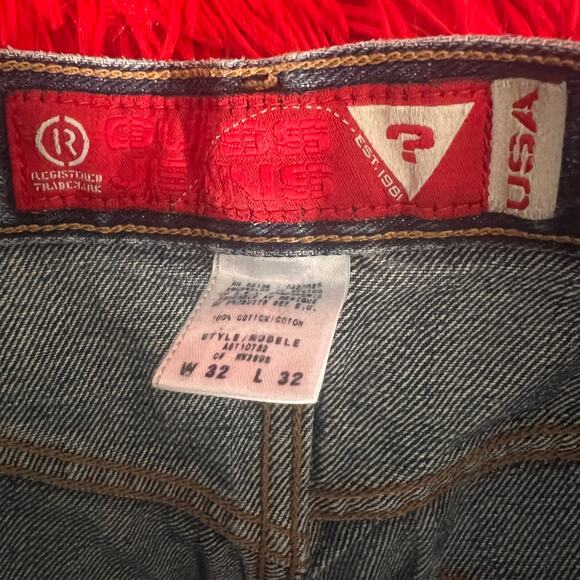 Grungecore Mens Vintage 2000s Guess jeans Medium Dark Wash 32 x 32 - Picture 4 of 4